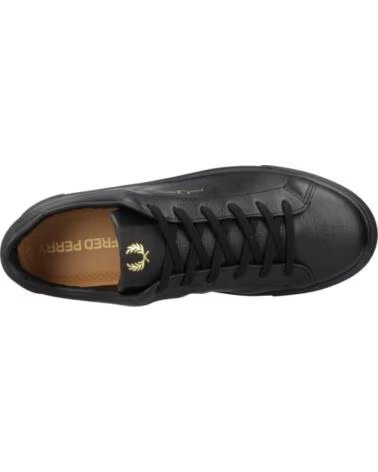 FRED PERRY B71 TUMBLED LEATHER SNEAKER SCHWARZ 102BLACK