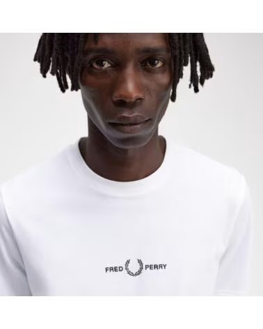 FRED PERRY M4580 EMBROIDERED T-SHIRT BLANCO