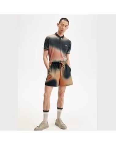 FRED PERRY PANTALON HOMME PRINTED SHORT NOIR Q20NHTGRN