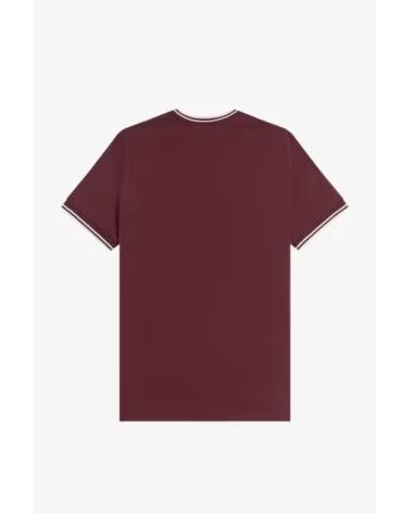 FRED PERRY KURZARM-T-SHIRT TWIN TIPPED BORDEAUX 64AOXBECRU