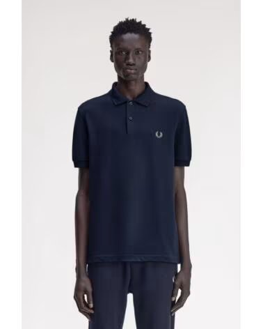 FRED PERRY SLIM FIT PLAIN POLO DARK AIRFORCE BAY LEAF NAVY Z65DRKRF