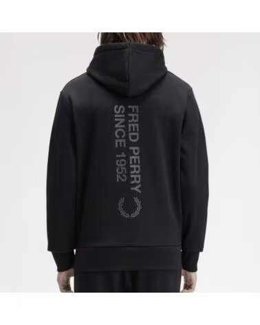 SWEATSHIRT COM CAPUZ FRED PERRY M1371102 BOLD BRANDING NEGRO
