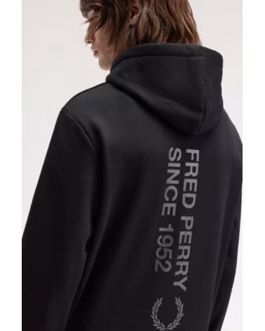 FRED PERRY Sudaderas Hombre Modelo Branding Hooded Sweats Color Negro 102blk 102BLK