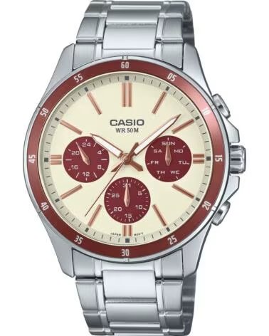 CASIO OROLOGIO MTP-1374D-5A2VDF AL QUARZO CON BRACCIALE IN ACCIAIO INOSSIDABILE GRIS