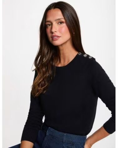 MORGAN MKISSO JERSEY DETALLE BOTÓN NEGRO