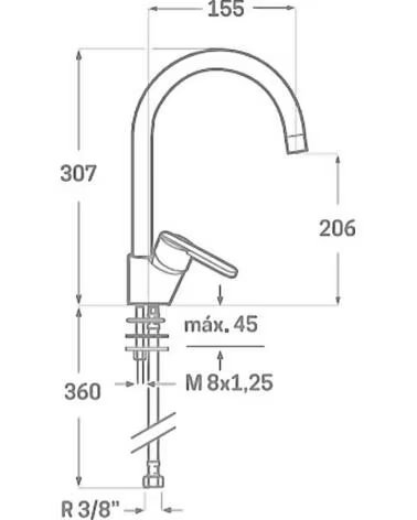 KALLA MISTURADOR MONOCOMANDO PARA LAVA-LOUÇA CROMO MULTICOLOR
