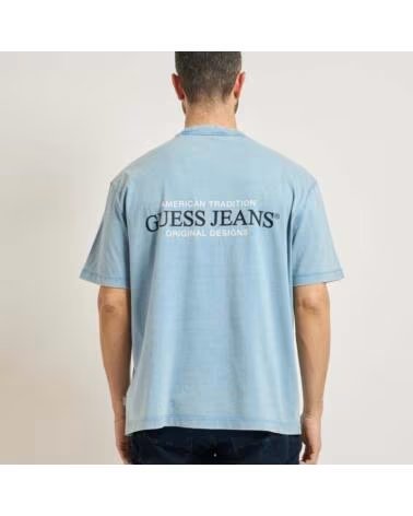 GUESS JEANS T-SHIRT UOMO M6GI75 KCTG1 BLU IDWS