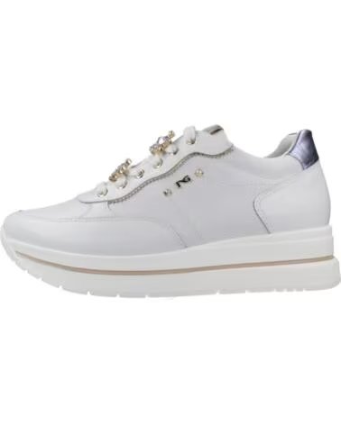 NERO GIARDINI SNEAKERS DONNA MODELLO SPORTIVO LACCI VELVET COLORE BIANCO 707