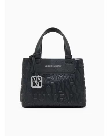 ARMANI EXCHANGE XW001576 BOLSO TOTE DE MANO NEGRO CON LOGOTIPO GRABADO