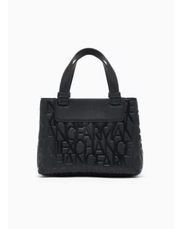 ARMANI EXCHANGE XW001576 BORSA TOTE NERA CON LOGO STAMPATO NEGRO