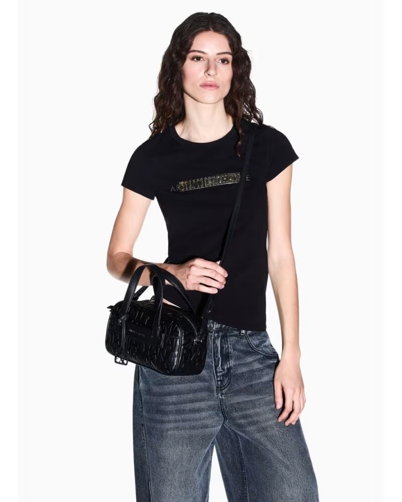ARMANI EXCHANGE XW002984 SAC À MAIN MATELASSÉ AVEC LOGO EN RELIEF NEGRO