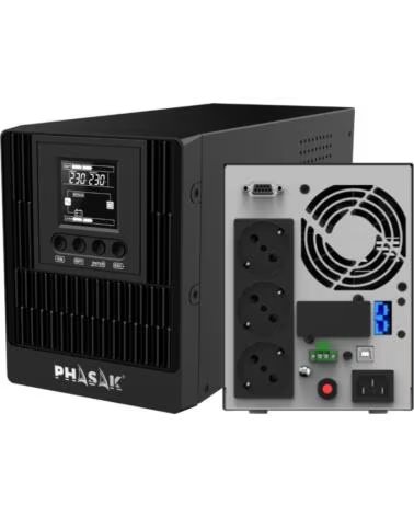PHASAK Sai ups 1000va smart pro online 3xschuko ph 9210 1kva