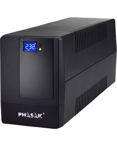PHASAK Sai ups 1000va display lcd avr 4xschuko ph 9410 1kva