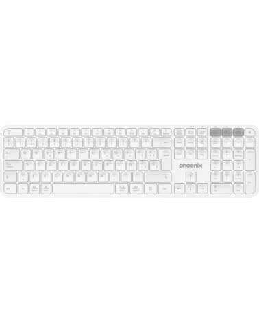 PHOENIX TECHNOLOGIES Teclado inalambrico multidispositivo phoenix k300 blueooth dual y 2 4ghz blanco