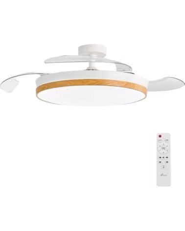 YOEVU Concept nature ventilador de techo con luz aspas retractiles estilo madera
