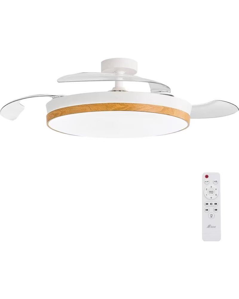 YOEVU Concept nature ventilador de techo con luz aspas retractiles estilo madera