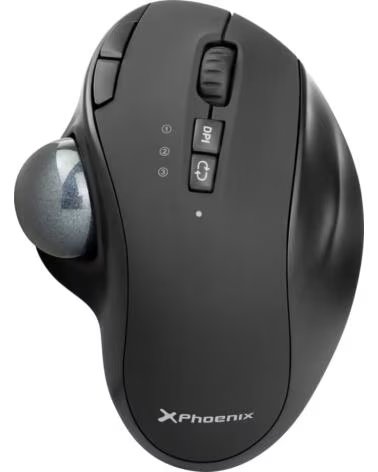 PHOENIX TECHNOLOGIES Raton inalambrico phoenix ergo t1 ergonomico trackball bateria recargable multidispositivo