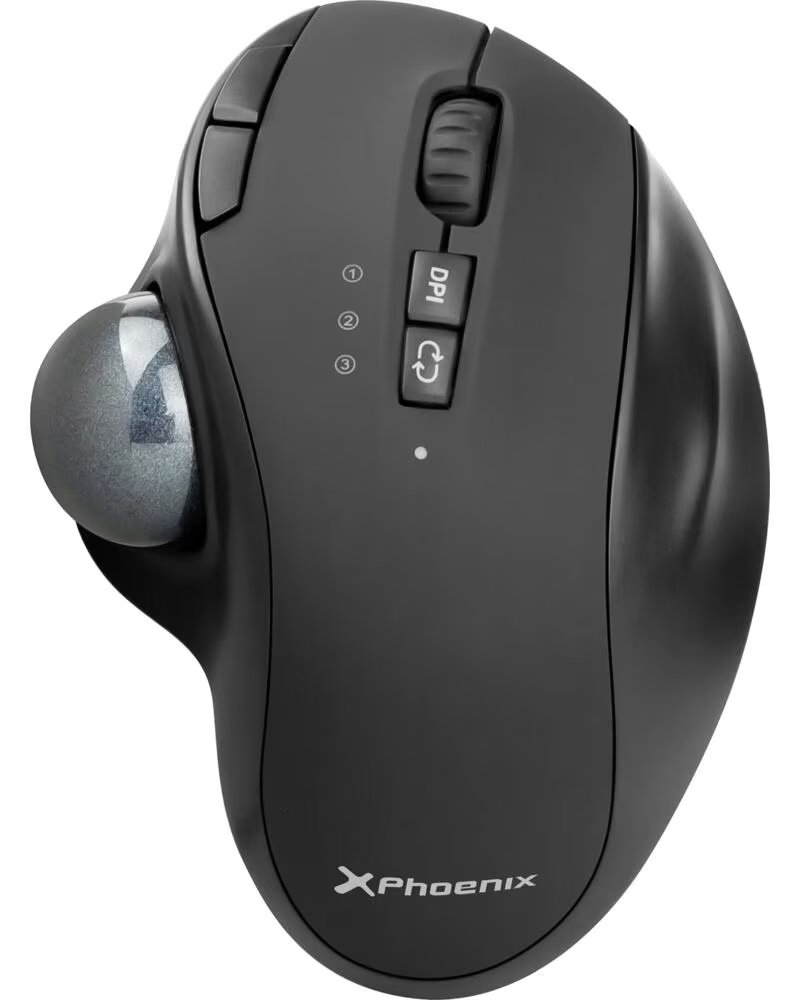 PHOENIX TECHNOLOGIES Raton inalambrico phoenix ergo t1 ergonomico trackball bateria recargable multidispositivo