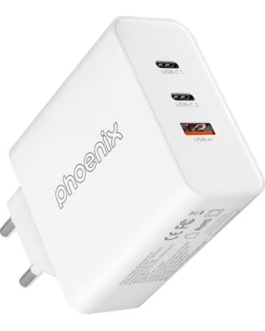 PHOENIX TECHNOLOGIES Cargador tipo c 65w gan phoenix universal para portatil tablet o smartphone carga rapida