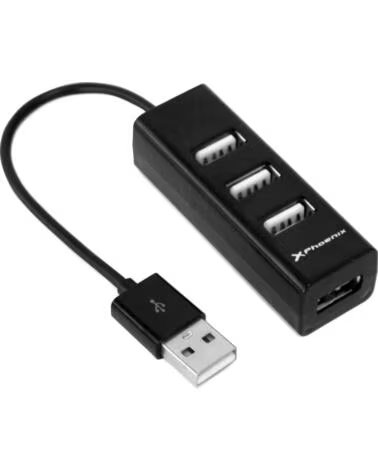 PHOENIX TECHNOLOGIES Hub usb portatil phoenix 4 puertos usb 2 0 cable conector usb flexible diseno compacto