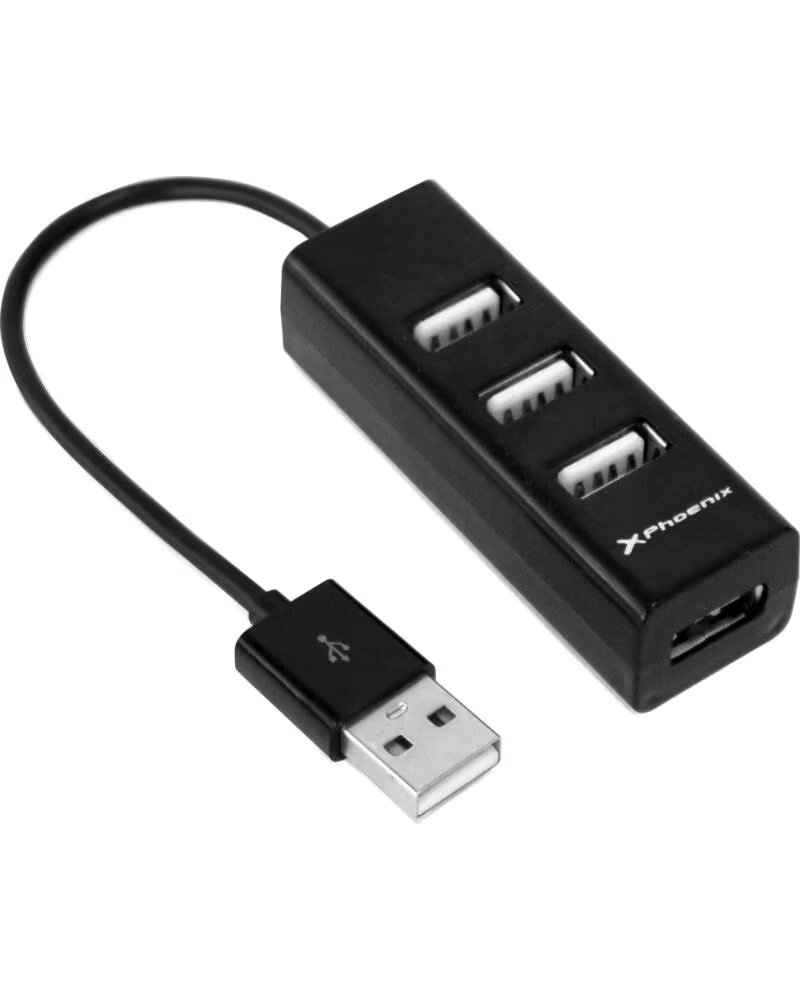 PHOENIX TECHNOLOGIES Hub usb portatil phoenix 4 puertos usb 2 0 cable conector usb flexible diseno compacto