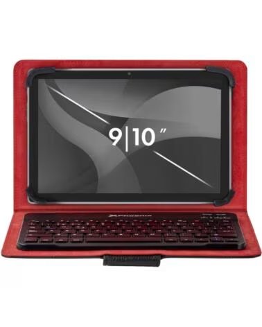PHOENIX TECHNOLOGIES Funda universal phoenix para tablet hasta 10 pulgadas universal teclado bluetooth roja