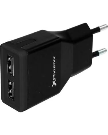 PHOENIX TECHNOLOGIES Cargador usb 5v 2 salidas 2a con cable micro usb