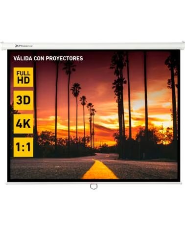 PHOENIX TECHNOLOGIES Phoenix - pantalla de proyeccion manual plegable 112 pulgadas 2 x 2m formatos 1 1 4 3 16 9 de techo y pared