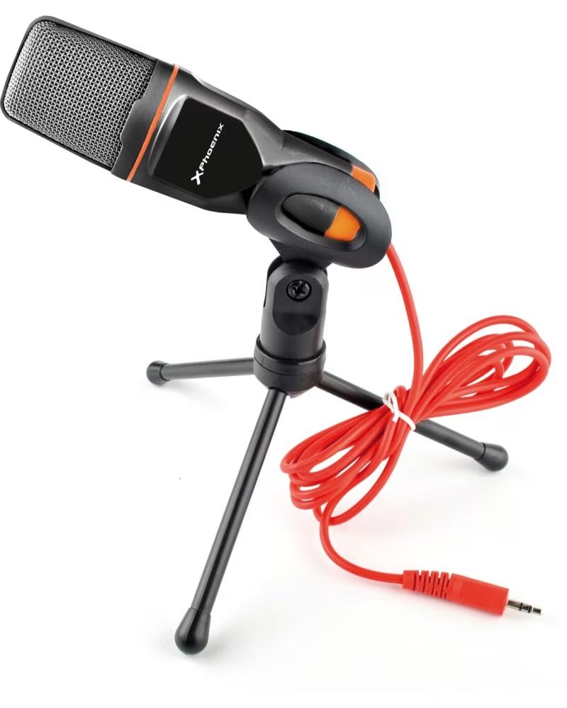 PHOENIX TECHNOLOGIES Microfono phoenix multimedia podcaststudio con cable jack para pc ordenador conferencias