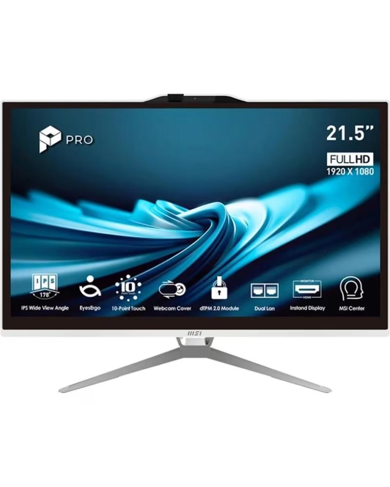MSI Ordenador all in one pro ap222t - 490eu i3 - 14100 - 8gb - ssd 256gb - 21 5 pulgadas fhd - w11h