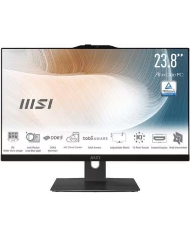 MSI Ordenador all in one modern am242p 1m 1498es core 7 - 150u - 16gb - ssd 512gb - 23 8 pulgadas fhd - freedos