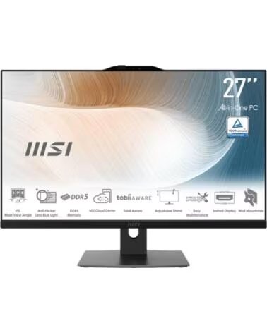 MSI Ordenador all in one am272p - 893es core 5 - 120u - 16gb - ssd 512gb - 27 pulgadas fhd - w11p