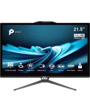 MSI Ordenador all in one pro ap222t - 613eu i3 - 14100 - 8gb - ssd 512gb - 21 5 pulgadas fhd - w11h negro