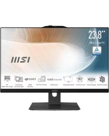 MSI Ordenador all in one am242p - 1499es core 5 - 120u - 16gb - ssd 512gb - 24 pulgadas fhd - w11h negro