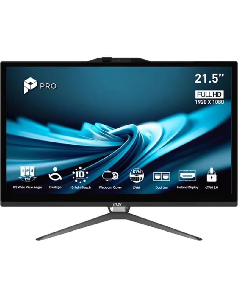 MSI Ordenador all in one pro ap222t - 652eu i5 - 14400 - 16gb - ssd 512gb - 22 pulgadas fhd - freedos tactil