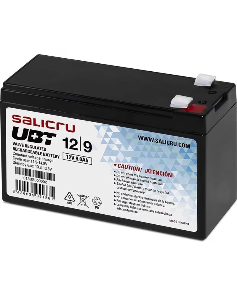 SALICRU BATERIA UBT 12-9 AGM COMPATIBLE PARA SAI 12V 9AH