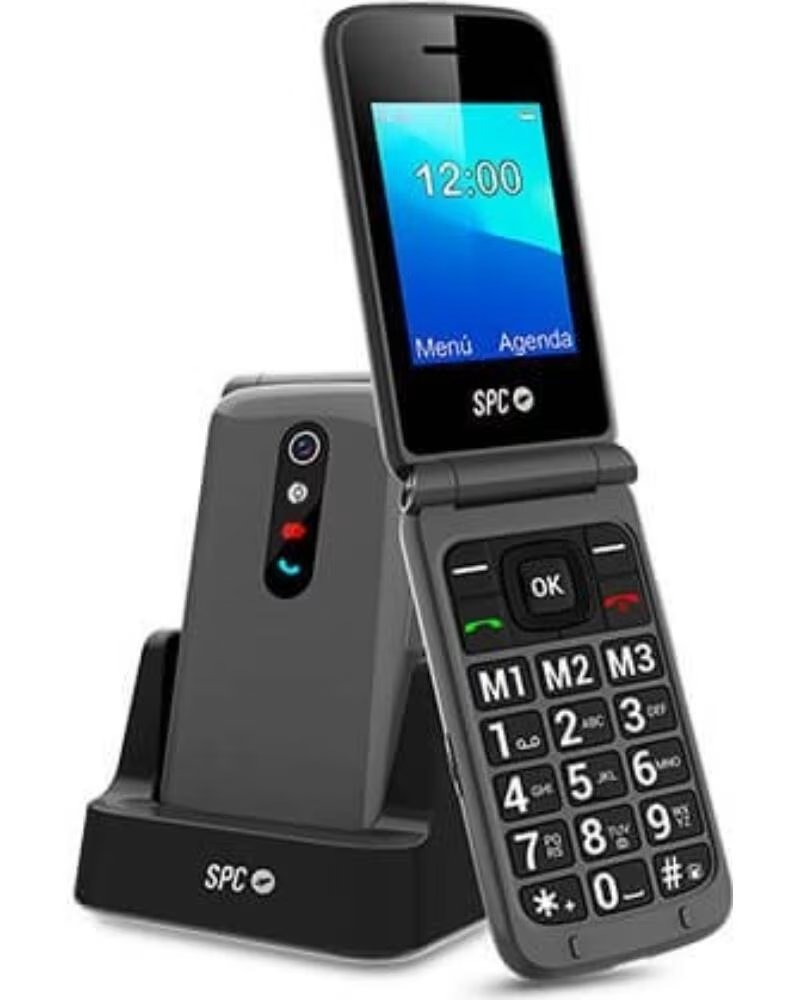 SPC Telefono movil stella 2 titanium tipo tapa - dual sim - 2 4 pulgadas - radio - bluetooth - boton sos