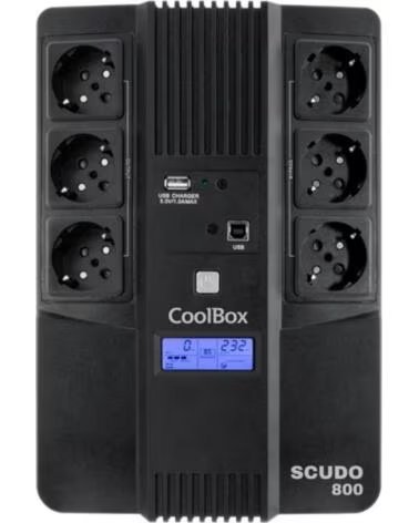 COOLBOX Sai scudo3 800va lcd 6 enchufes schuko