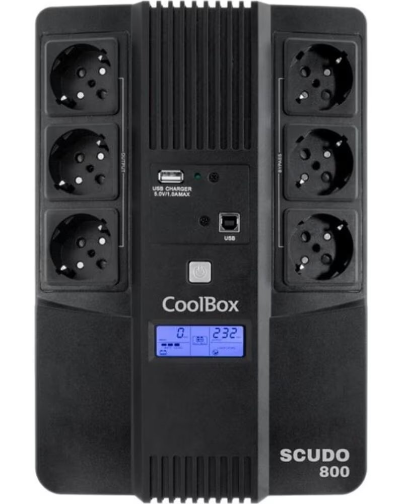 COOLBOX Sai scudo3 800va lcd 6 enchufes schuko