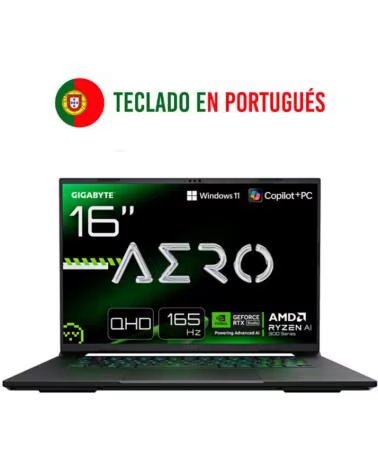 GIGABYTE Portatil aero x16 2wha3ptc65ah r9 - 370hx - 32gb - ssd 1tb - rtx 5070 8gb - 16 pulgadas - w11h portugues
