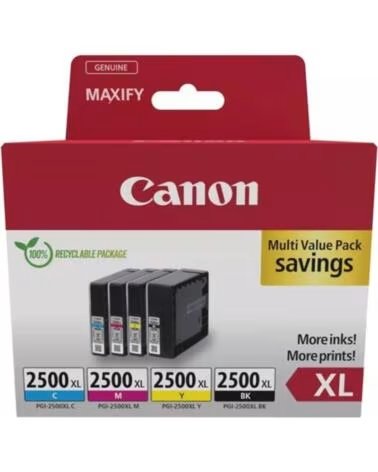 CANON Cartucho de Tinta Original PGI-2500 XL Multipack Alta Capacidad- Cian- Magenta- Amarillo- Negro