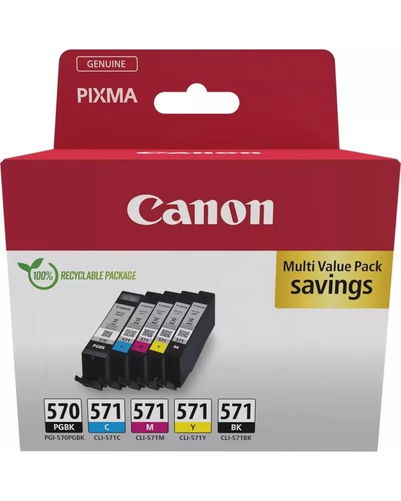 CANON Cartucho de Tinta Original PGI-570 CLI-571 Multipack- Cian- Magenta- Amarillo- Negro