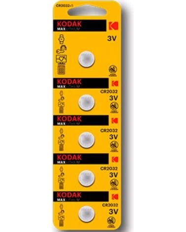 KODAK Blister pilas max boton litio ultra 2032 blister blister carton perforado - 5 pilas