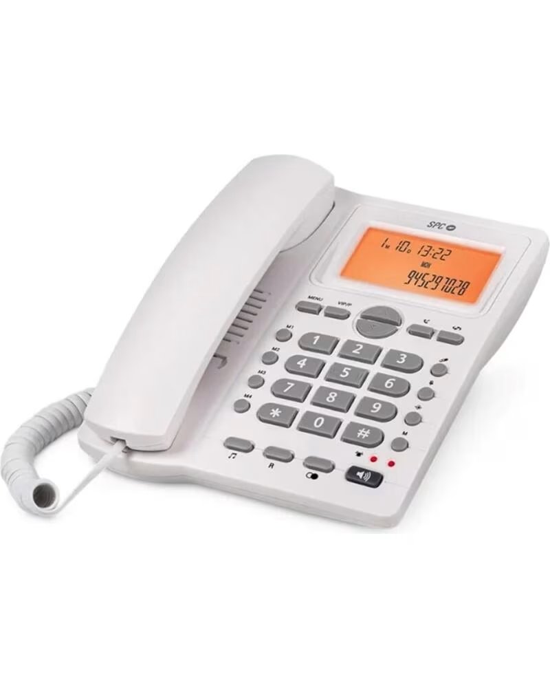 SPC Telefono fijo office id 2 blanco mute - 24 melodias - tecla r - 4 memorias directas