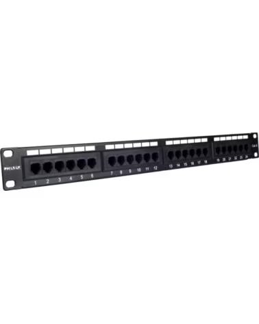 PHASAK Patch Panel PU 2420- 24 Puertos- Cat 6- Altura 1U