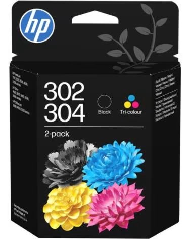 HP Pack cartucho tinta 302 - 304 tricolor - negro