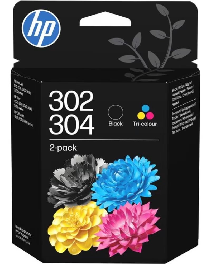HP Pack cartucho tinta 302 - 304 tricolor - negro
