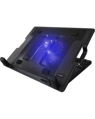 EWENT Soporte - base refrigeracion para ordenador portatil ew1258 - 1 ventilador - 2 usb - hasta 17 pulgadas