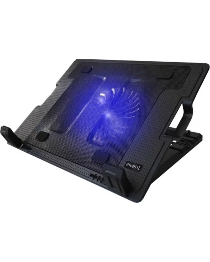 EWENT Soporte - base refrigeracion para ordenador portatil ew1258 - 1 ventilador - 2 usb - hasta 17 pulgadas