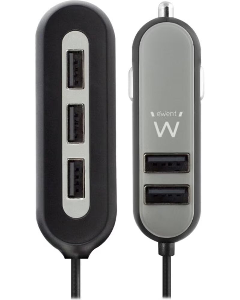EWENT Cargador usb para coche - 5 puertos - 54w